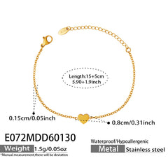 18K Gold-Plated Heart Bracelet or Geometric Ring