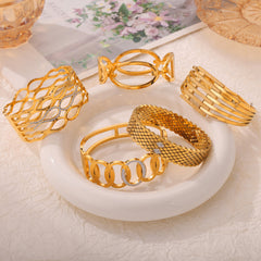 Gold-Tone Geometric Cuff Bracelet