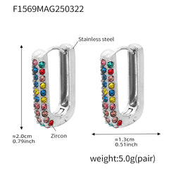 Turquoise & Cubic Zirconia Hoop Earrings