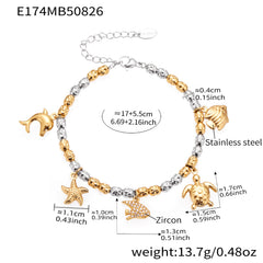 Bell, Ocean or Heart Charm Bracelet