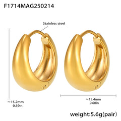 Polished Rounded Huggie Earrings