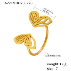 18K Gold-Plated Butterfly Open Ring