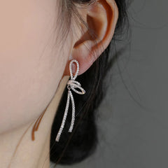 Camille Asymmetric Bow Drop Earrings