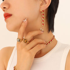 Color Cubic Zirconia Necklace Bracelet and Earrings