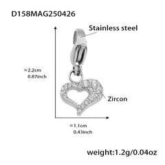 Cubic Zirconia Heart Charm Bracelet or Pendant