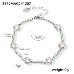 18K Gold-Plated Geometric Cubic Zirconia Bracelet Designs