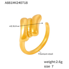 18K Gold-Plated Sculptural Open Ring