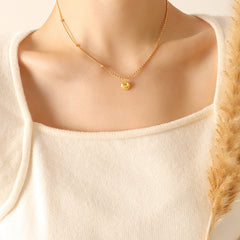 Polished Coin Pendant Mixed-Chain Necklace