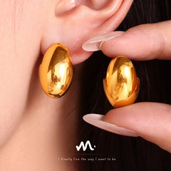 Polished Oval Hoop Earrings