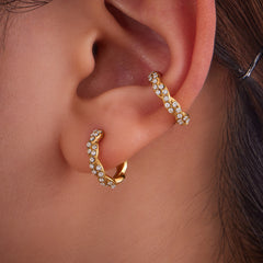 Cubic Zirconia Layered Ear Cuffs — Single