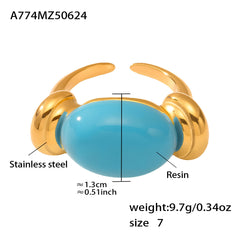 Oval Resin Color Accent Ring