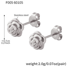18K Gold-Plated Rose Flower Stud Earrings