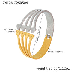 18K Gold-Plated Two-Tone Openwork Cuff Bracelets