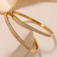 Cubic Zirconia or Openwork Bangle Bracelet