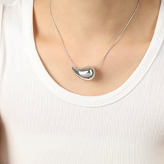 Sculptural Teardrop Pendant Necklace