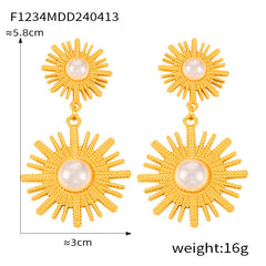 Sculptural Flower or Geometric Drop Earrings