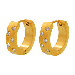 18K Gold-Plated Cubic Zirconia Huggie Hoop Earrings