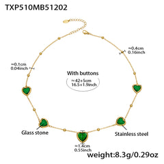 18K Gold-Plated Faceted Glass Heart Jewelry