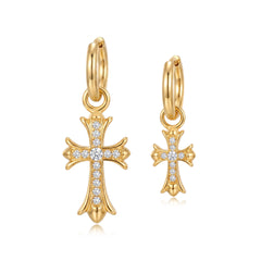 Daphne Vintage-Inspired Cross Stud Earrings