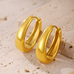 Polished Oval Hoop Earrings