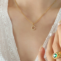 Sparkling Initial Pendant Necklace