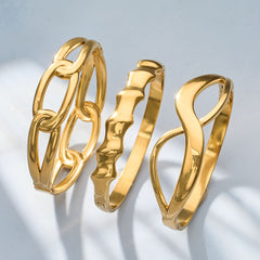 Sculptural Geometric Bangle Bracelet