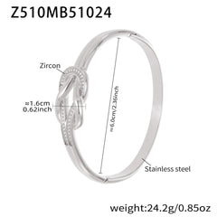 18K Gold-Plated Knot Detail Bangle Bracelet