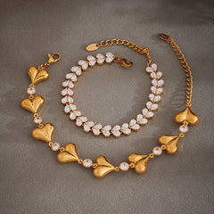 Cubic Zirconia Teardrop & Heart Bracelets