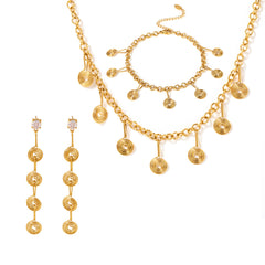 Ribbed Disc Necklace, Anklet or Earrings
