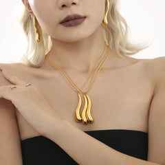 Elongated Teardrop Necklace or Earrings