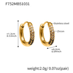 18K Gold-Plated Cubic Zirconia Huggie Earrings