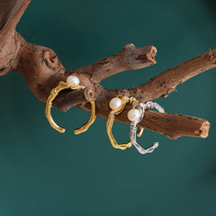 Freshwater Pearl Sculptural Open Ring