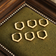 Polished Angular Huggie Earrings