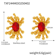 Cubic Zirconia Floral Center Ring and Stud Designs