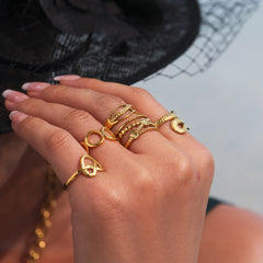 18K Gold-Plated Sculptural Open Ring