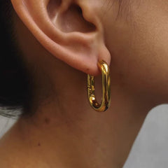 Camille Minimalist Oval Hoop Earrings
