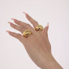 18K Gold-Plated Sculptural Heart Ring