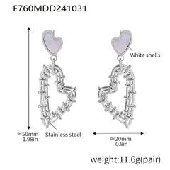 Twisted Heart Shell Necklace or Earrings