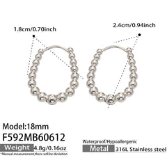 18K Gold-Plated Polished Bead Hoop Earrings