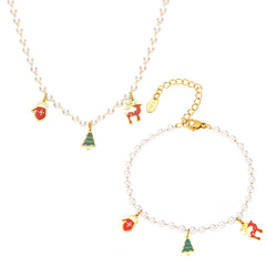 Christmas Bead Charm Necklace or Bracelet