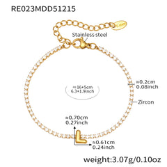Cubic Zirconia Initial Chain Bracelet