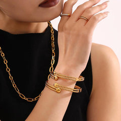 18K Gold-Plated Double Open Cuff Bracelet