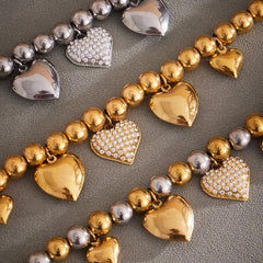 Cubic Zirconia Heart Bead Bracelet Designs