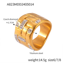 Geometric Sparkling Statement Ring