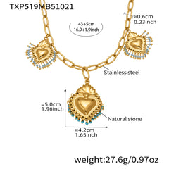 Heart and Bead Charm Necklace, Bracelet or Earrings