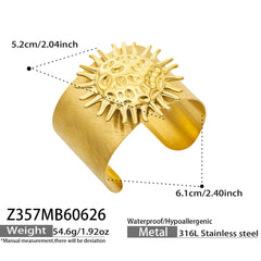 Sunburst Wide Open Cuff Bracelet