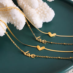 Heart and LOVE Double Layer Anklet