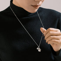 Double Teardrop Long Pendant Necklace
