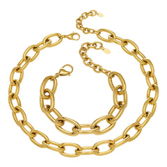18K Gold-Plated Bold Rounded Link Jewelry