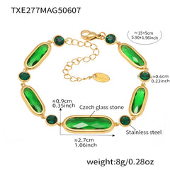 Colored Glass Link Bracelet